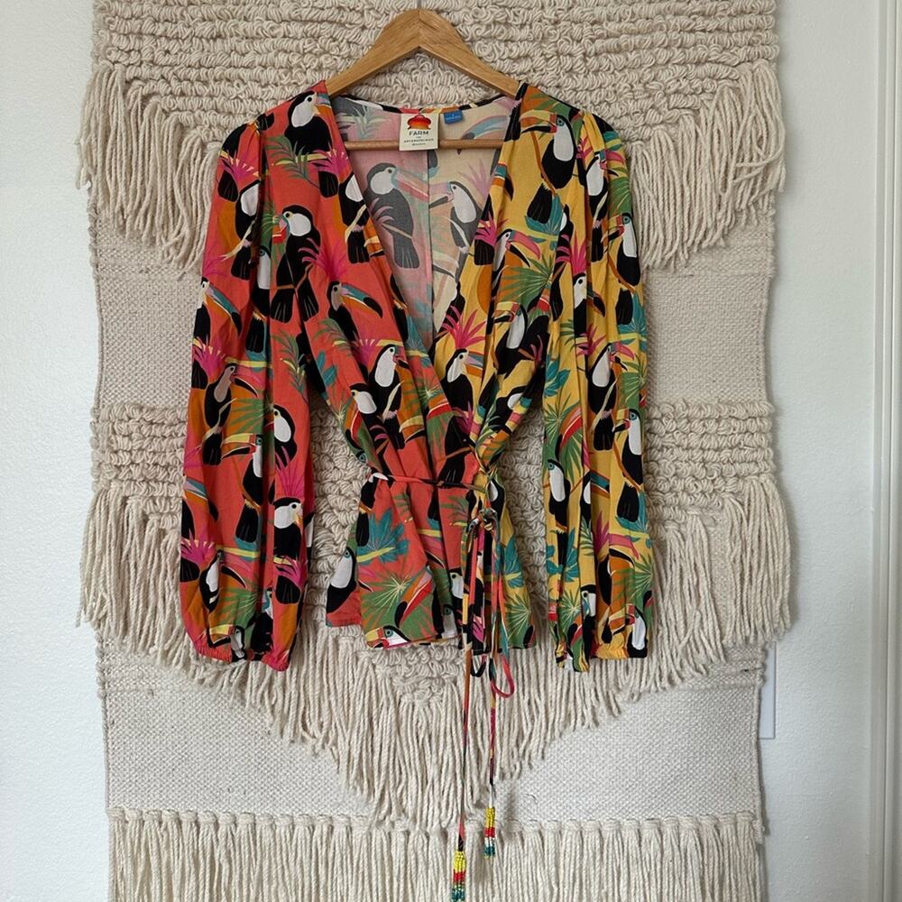 Farm Rio Rainforest Wrap Blouse